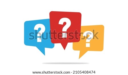 Message box with question mark icon. Illustration on isolated white background. Raster version