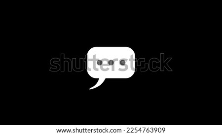 Message bubble. Recieve message. Isolated on black background.