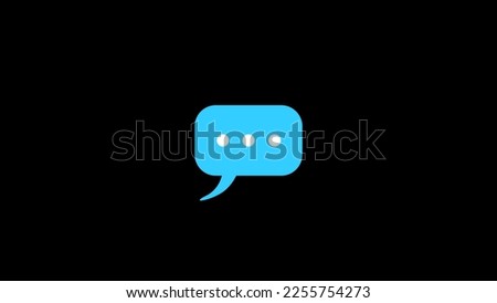 Message bubble. Recieve message. Isolated on black background.