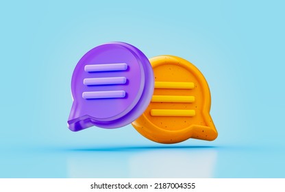 message chat sign 3d render concept for live conversation in social media website mobile