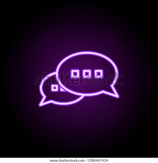 Messages Neon Icon Elements Media Press Stock Illustration