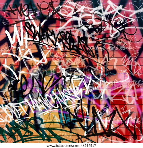 Messy Graffiti Wall Background のイラスト素材