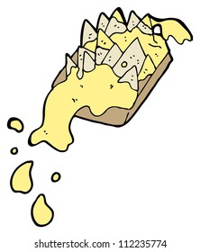 Messy Nacho Cheese Snack Cartoon