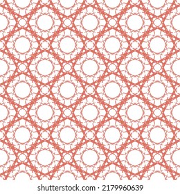 Messy Orange Octagon Pattern Seamless Background. Simple Orange Octagon Tracery Pattern. Urban Modern Contemporary Tracery. Craft Illustration Hand Drawn.