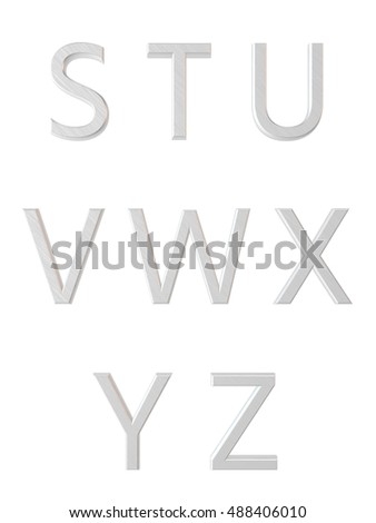 Metal alphabet. 3D rendering