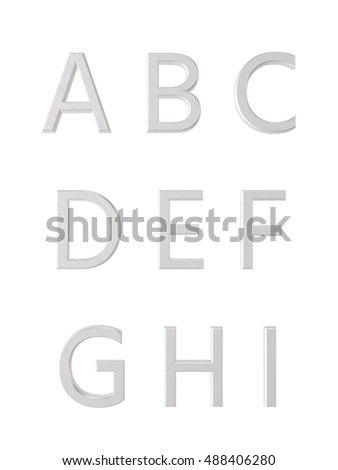 Metal alphabet. 3D rendering