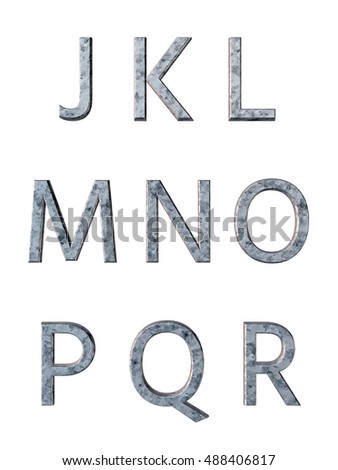 Metal alphabet. 3D rendering