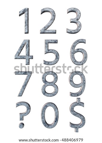 Metal alphabet. 3D rendering