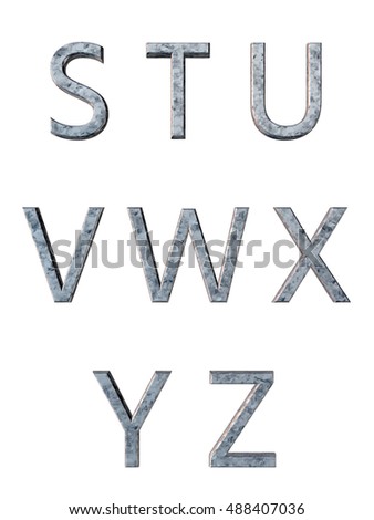 Metal alphabet. 3D rendering