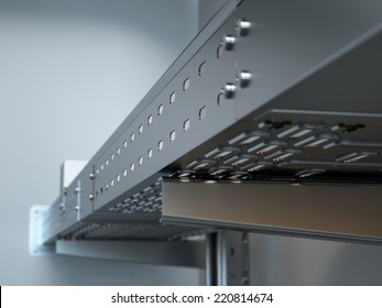 Metal Cable Tray Close Up