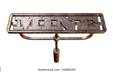 A Metal Cattle Brand With The Word Mine As The Marking Area On An Isolated Background