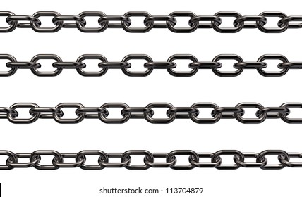 metal chains white background    3d illustration