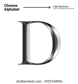 Metal Chrome Alphabet - D