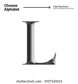 Metal Chrome Alphabet - L