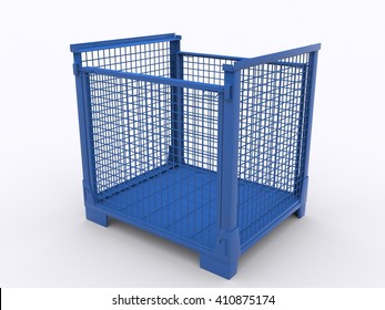 Metal Crate 3d Rendering