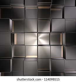 metal cubes background - 3d illustration