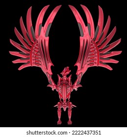 Metal Eagle In War Cry Pose, 3d Illustration