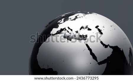 Metal globe. simple 3d background.