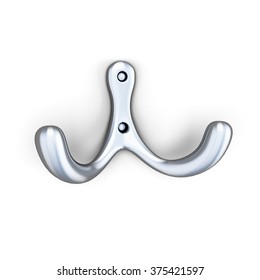 Metal hanger isolated on white background. 3d rendering.