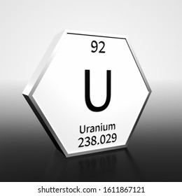 Uranium Radioactive Element 92 Periodic Table Stock Illustration 1298161675