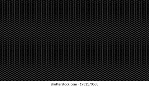 metal hexagonal grid background. Black metal texture steel background. Perforated sheet metal. Black technical background. 3D realistic illustration.