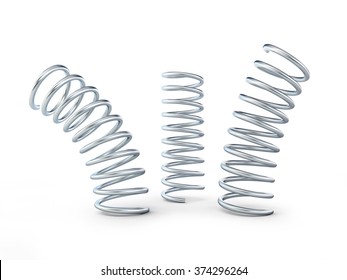 metal jumping spring isolated on white background