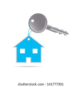 Key Blue House Trinket Keyhole Real Stock Illustration 195117644