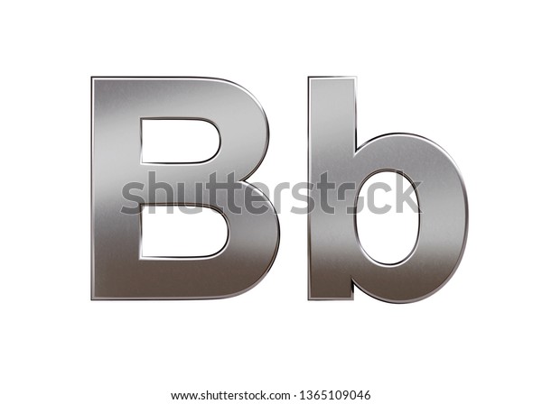 Metal Letter B Isolated On White Stock Illustration 1365109046