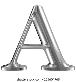 Metal Letter A From Chrome Solid Alphabet.