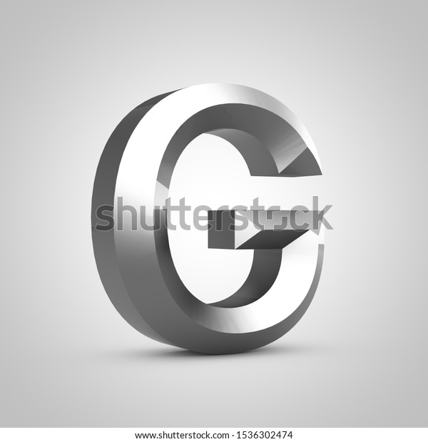 Metal letter G uppercase. Chiseled font\
isolated on white. 3d rendered\
alphabet.