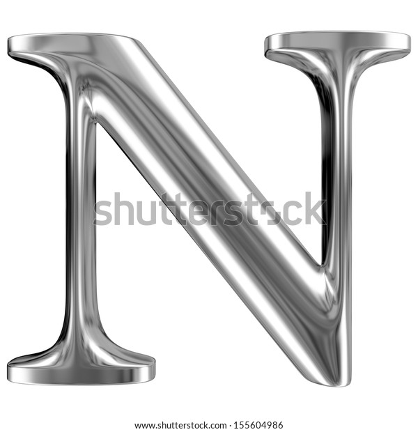 Metal Letter N Chrome Solid Alphabet Stock Illustration 155604986 ...