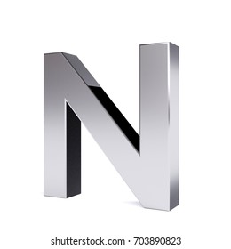 Letter N Chrome Solid Alphabet There Stock Illustration 77004979 ...