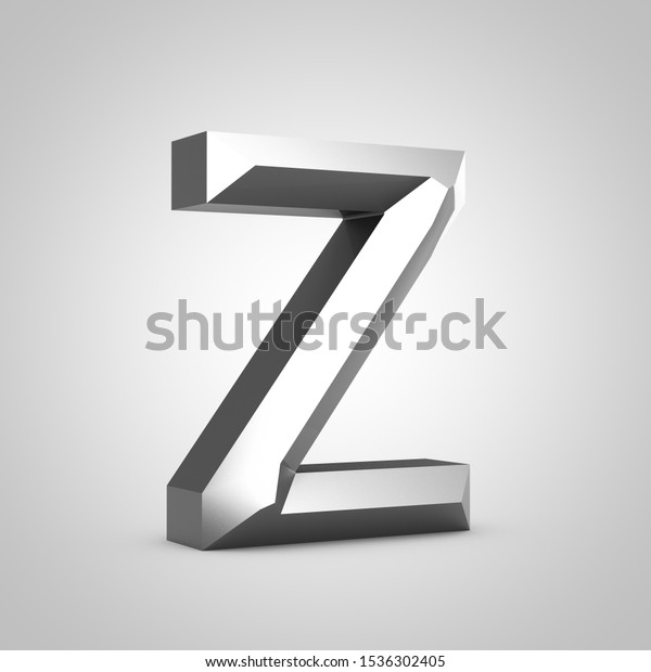 Metal letter Z uppercase. Chiseled font\
isolated on white. 3d rendered\
alphabet.