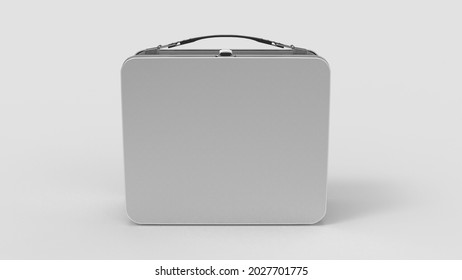 Metal Lunch Box, White Background Isolated Product, 3D Render