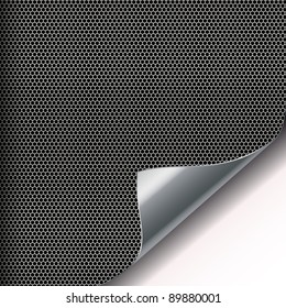 Metal mesh background and sixangled holes   curved corner 
