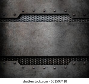 metal plate background with rivets 3d illustration