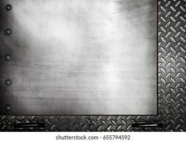 metal plate with diamond plate background