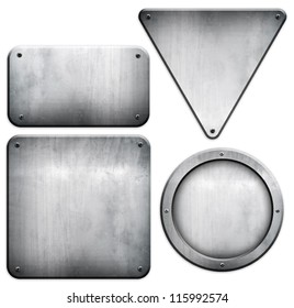 Metal Plate Set (isolated With Clipping Path)