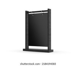 Metal Ring Flip Menu Holder T-shape A4 Acrylic Table Menu Stand Mockup, 3d Render Illustration