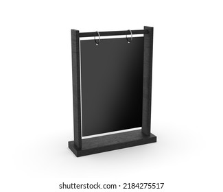 Metal Ring Flip Menu Holder T-shape A4 Acrylic Table Menu Stand Mockup, 3d Render Illustration