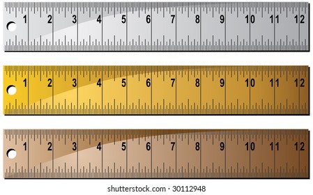 Set Three Different Types Rulers One Stock Vector (Royalty Free) 179111117