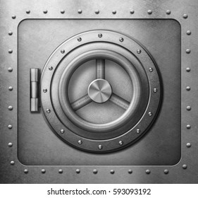 metal safe door icon 3d illustration