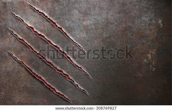 獣の爪の背景に金属の傷 のイラスト素材
