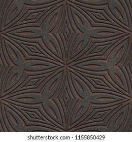 Metal seamless texture with geometric pattern, 3d illustration