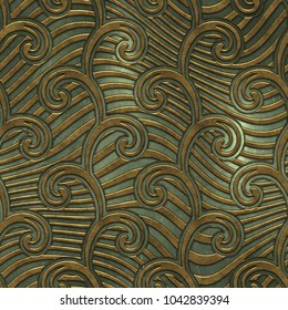 Metal Seamless Texture Swirls Pattern 3d Stock Illustration 1042839394