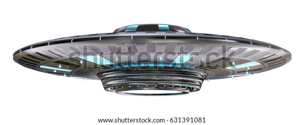 Metal Silver Vintage Ufo Isolated On Stock Illustration 631391081