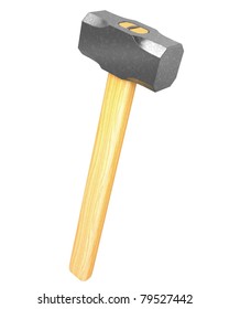 Metal Sledge Hammer Isolated On White Background