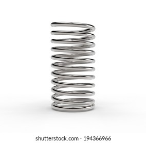 Metal Spring Isolated On White Background