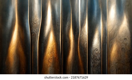 Metal Texture Wall Abstract Background Ornament Silver Gold Plating Structure Damascus Steel