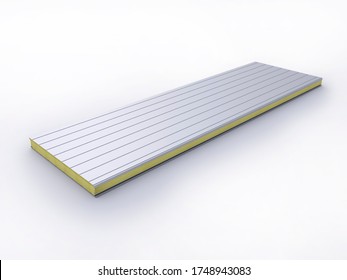 Metal Tile, Sandwich Panel, 3d Render